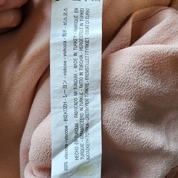 Zara Woman Pale Pink Tie Front Relaxed Blouse - Medium - Picture 7 of 7